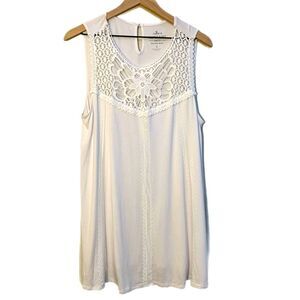 TORRID Super Soft Knits Crochet Lace Sleeveless Top White 1 / 14/16.